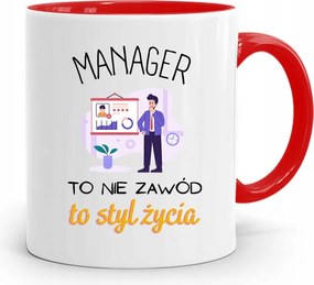 Menedzser Bögre Piros Ajándék fényképes nyomtatással