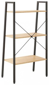 3 szintes világosbarna és fekete állópolc 56 x 35 x 108 cm