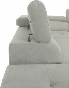 Ülőgarnitúra, világos szürke, szövet, balos, BUTON P
