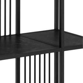 Fekete könyvespolc kő dekorral 85x185 cm Strington – Actona