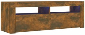 füstös tölgy színű TV-szekrény LED-ekkel 120 x 35 x 40 cm