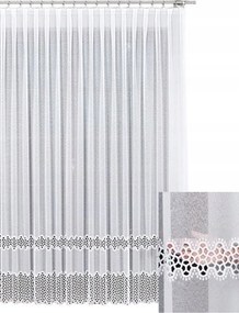 Függöny Napellenző Függöny Dekoratív Fehér Nappali Konyha Szalaggal s500x160