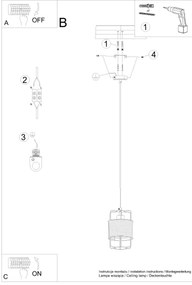 Sollux SL.1300 - Csillár zsinóron GIZUR 1xE27/15W/230V
