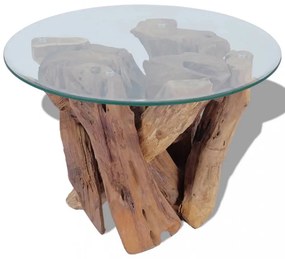 tömör tíkfa uszadék dohányzóasztal 60 cm