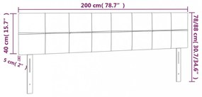 2 db fekete bársony fejtámla 100x5x78/88 cm