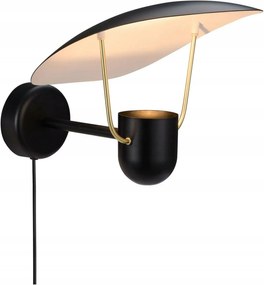 Nordlux Fabiola fali lámpa fekete, GU10, sárgaréz részletek, 22 cm