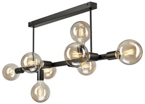 Csillár rúdon ASTRID 8xE27/60W/230V fekete