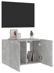 betonszürke falra szerelhető TV-szekrény LED-del 60x35x41 cm