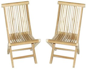 DIVERO Összecsukható kerti szék tíkfából  2 db 89x46x62 cm