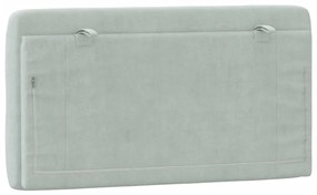 világosszürke bársony fejtámla párna 100 cm