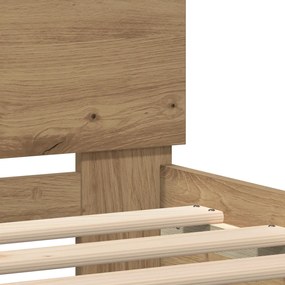 LED világítással ellátott ágykeret Artisan tölgy 100x200 cm