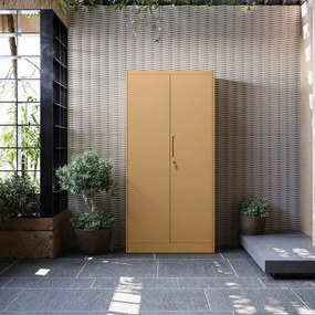 Zárható tárolószekrény DAWID, 900 x 1850 x 450 mm, Fresh Style: bézs