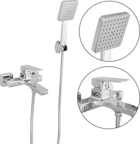 Erga Asala, fali kádcsaptelep kézizuhany készlettel, króm, ERG-YKA-BW.ASALA-CHR