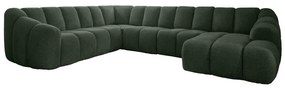 Sötétzöld sarokkanapé (bal oldali-U alakú) Shell – Miuform