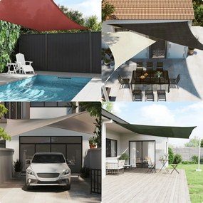 Krémszínű HDPE napvitorla 160 g/m² 3 x 3 x 3 m