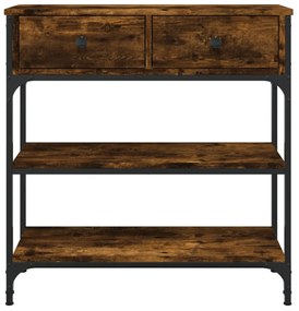 füstös tölgy színű szerelt fa tálalóasztal 72,5x25x75 cm