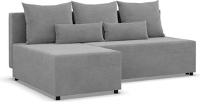 Nobu sarokkanapé, kordbársony, univerzális oldal, szürke