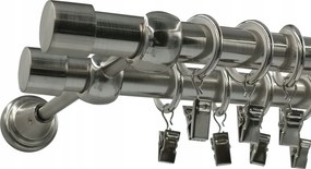 Dupla Függönykarnis Luna Nikkel Ø19+19mm 200cm