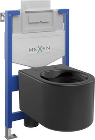 Mexen Sofia WC beépített szett Fenix XS-U tartóval és WC csészével, fekete matt - 6853354XX85
