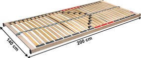 Lamella ágyrács, 140x200 cm, DOUBLE KLASIK NEW