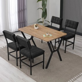 Dubai étkezőgarnitúra, antracit-dió, 110 cm