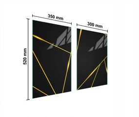 Üveg Konyhai Védőlap 65x52 Fekete