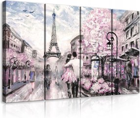 Vászonkép 120x80 Párizs Eiffel-torony romantika tavasz városi táj impasto