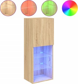 vidaXL sonoma tölgy színű TV-szekrény LED lámpákkal 40,5 x 30 x 102 cm