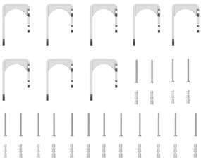 ezüstszínű rozsdamentes acél tolóajtó fémszerelék készlet 366cm