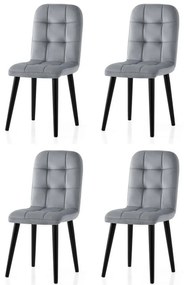 Retro Grey and Black étkezőszék szett, 4 db