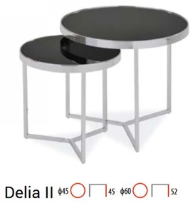 Delia ll 60cm Dohányzóasztal Fekete - Króm