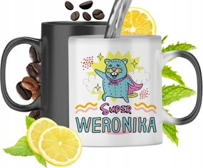 Varázsbögre Veronikának Fekete Matt Nyomtatott Képpel 330ml