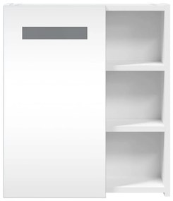 fehér tükrös fürdőszobaszekrény LED-del 45 x 13 x 52 cm
