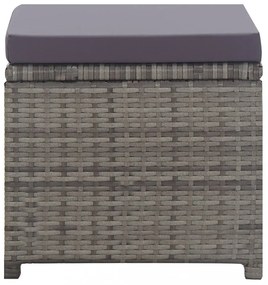 13 részes antracitszürke polyrattan és akácfa étkezőszett