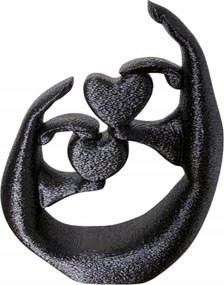 Figura, "Szívek a kézben" dekoráció – egyedi 3D nyomtatás, fekete félmatt