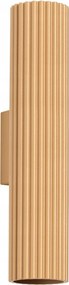 Fali lámpa modern arany bordázott cső 30 cm felső-alsó 2 pont Sollux