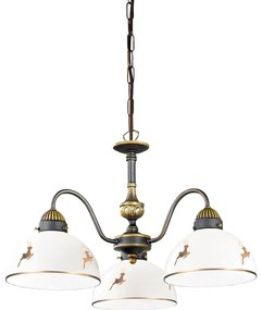 Kolarz 731.83.150 - Láncra függesztett NONNA csillár 3xE27/75W/230V szarvasagancs rózsaarany