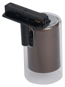 Modern spotlámpa sötét bronz színben, átlátszó üveggel, 1 fázisú sínrendszerhez - Iconic Lloyd