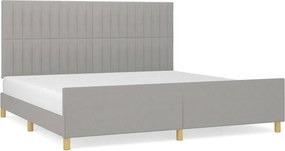vidaXL világosszürke szövet ágykeret matrac nélkül 200 x 200 cm