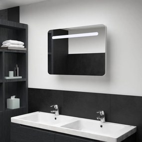 tükrös fürdőszobaszekrény LED világítással 80 x 9,5 x 55 cm