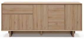 Natúr színű komód tölgyfa dekorral 180x76x45 cm Carpi – Marckeric