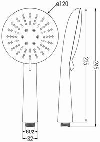 Mexen tartozékok - 1 pontos kézizuhany készlet R-67, fekete, 785676052-70