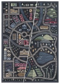 Ülejõe fekete kétoldalas gyerekszőnyeg, 140 x 200 cm - Narma