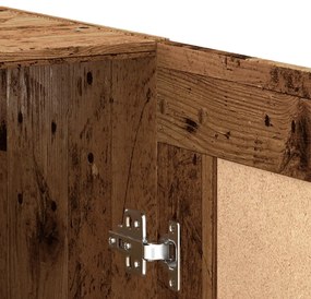antik fa színű szerelt fa fali szekrény 69,5 x 34 x 90 cm