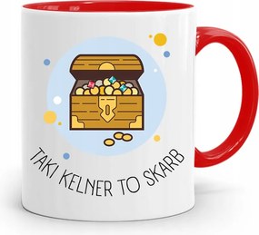 Pincérnek Piros Bögre Egy Ilyen Pincér Egy Kincs, fényképes nyomtatással