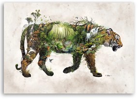 Gario Vászonkép Tigris és emlékek - Barrett Biggers Méret: 120 x 80 cm