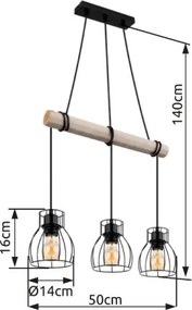 GLOBO 15326-3H MINA Vintage Függesztett Lámpa IP20