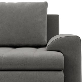 Tokio U sarokkanapé, 3 ágyneműtartóval, bársony, baloldali, világosszürke