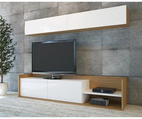 TV szekrény Kale - Teak, White