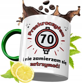 Zöld Bögre 70 70-ES 70-ES Születésnapra Ajándék fényképes nyomattal